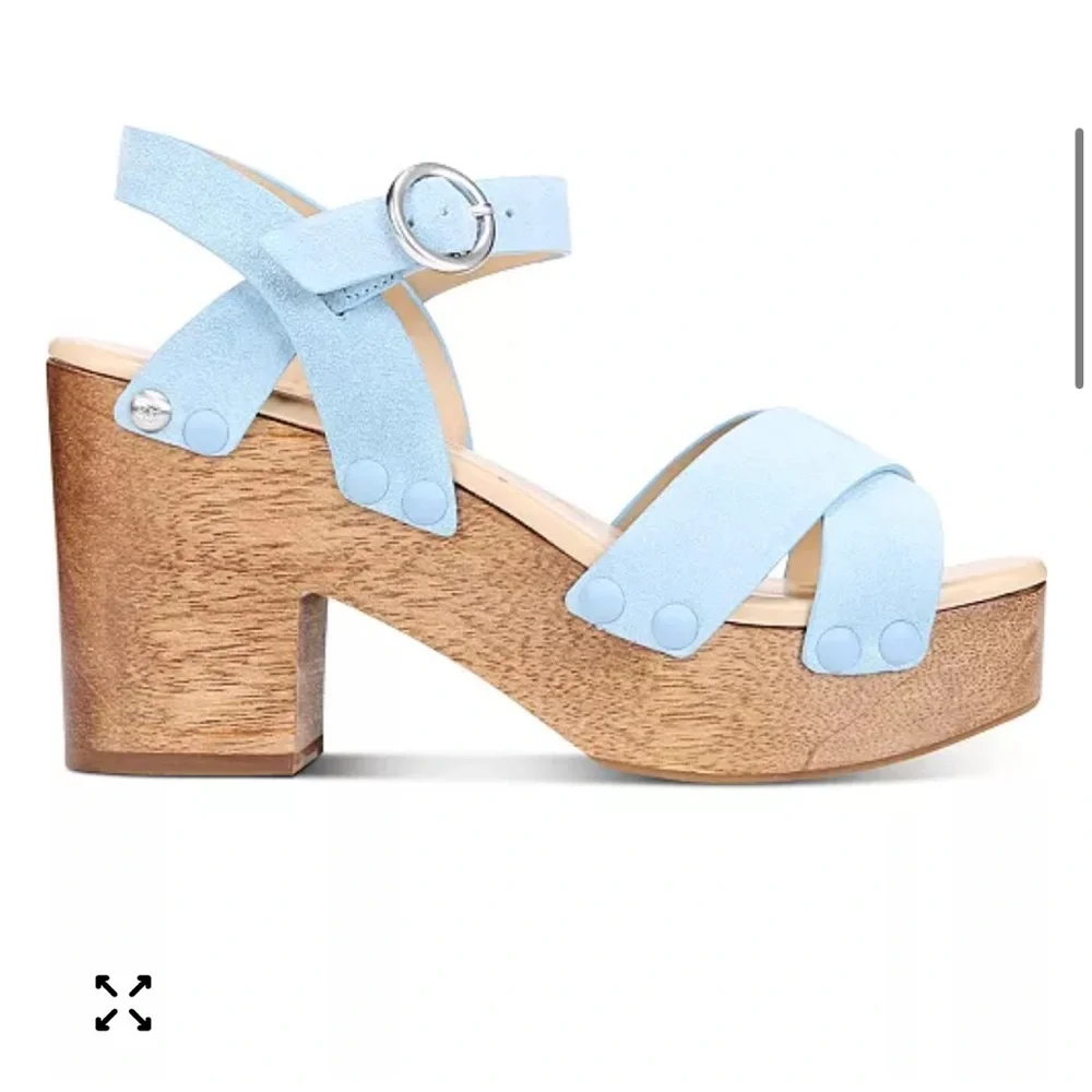 Sam Edelman Josefina Women's Sky Blue Leather‎ Sandals Sz 7 in light blue